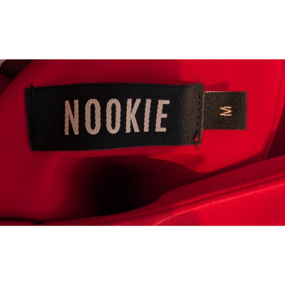 Nookie x Revolve Allure Red Bodycon Stretch Mini Dress Medium Glam Sexy Holiday - Picture 7 of 9